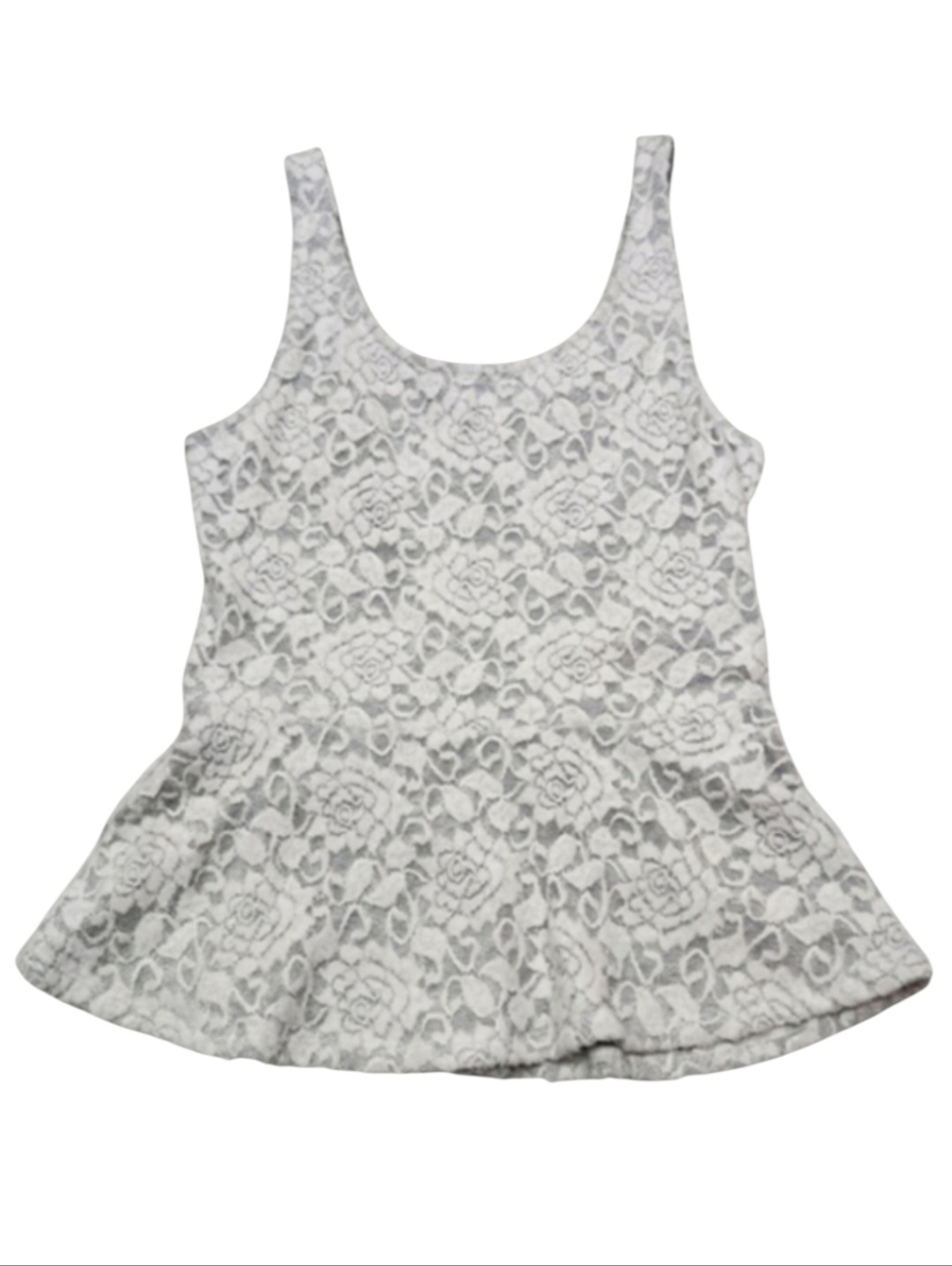 Express Super Soft Lace Peplum Tank Top Women's Size Small Neon Zipper Back